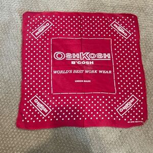 Vintage 60s Oshkosh B’Gosh red w/ white polka dot handkerchief Union Made 18x20”